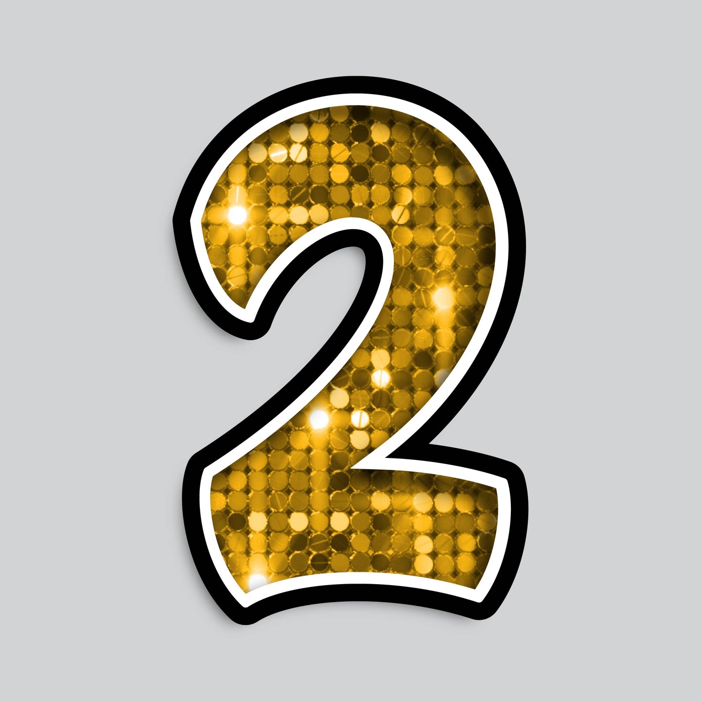 23.5" INDIVIDUAL BOUNCY GOLD SEQUIN SHADOW NUMBERS