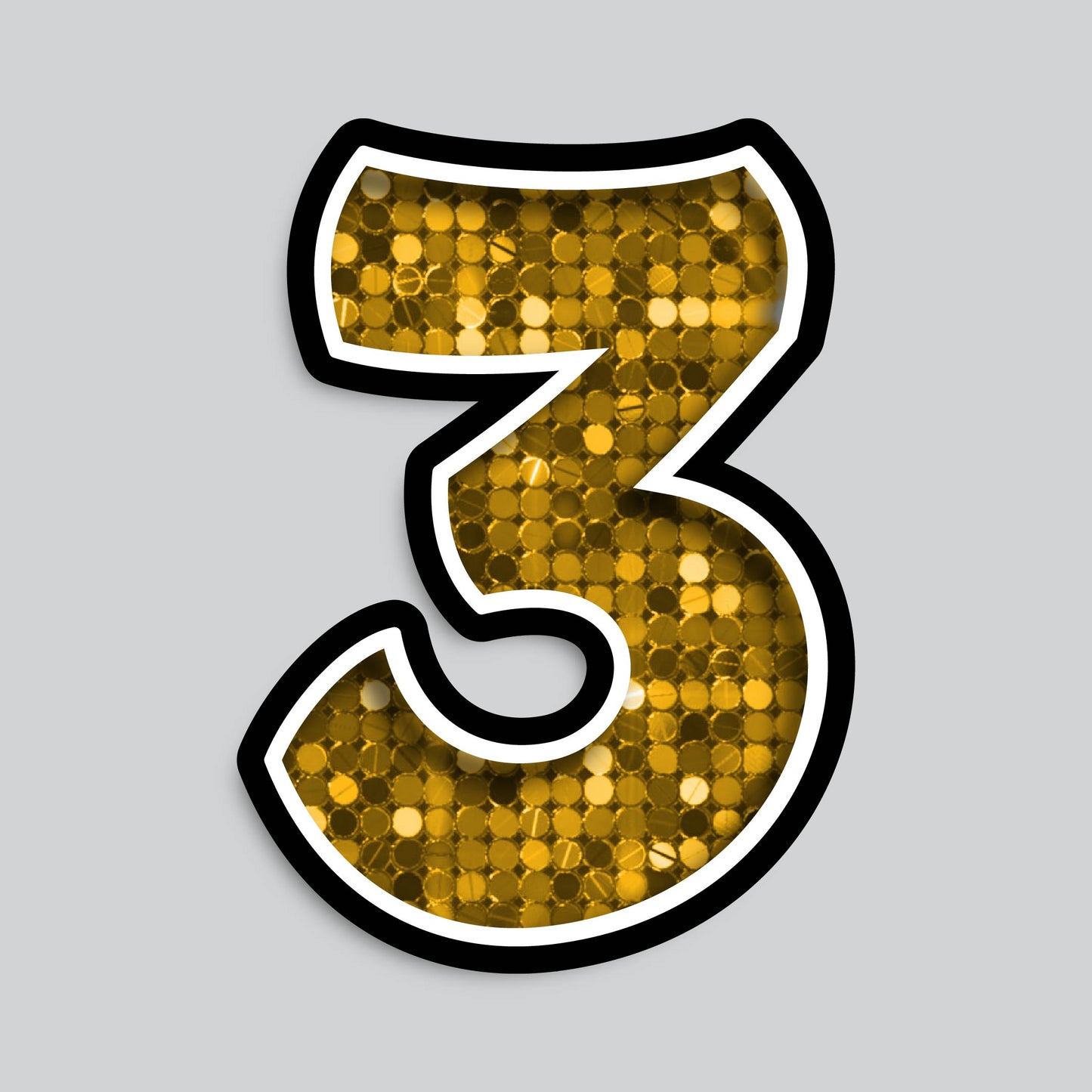 23.5" INDIVIDUAL BOUNCY GOLD SEQUIN SHADOW NUMBERS