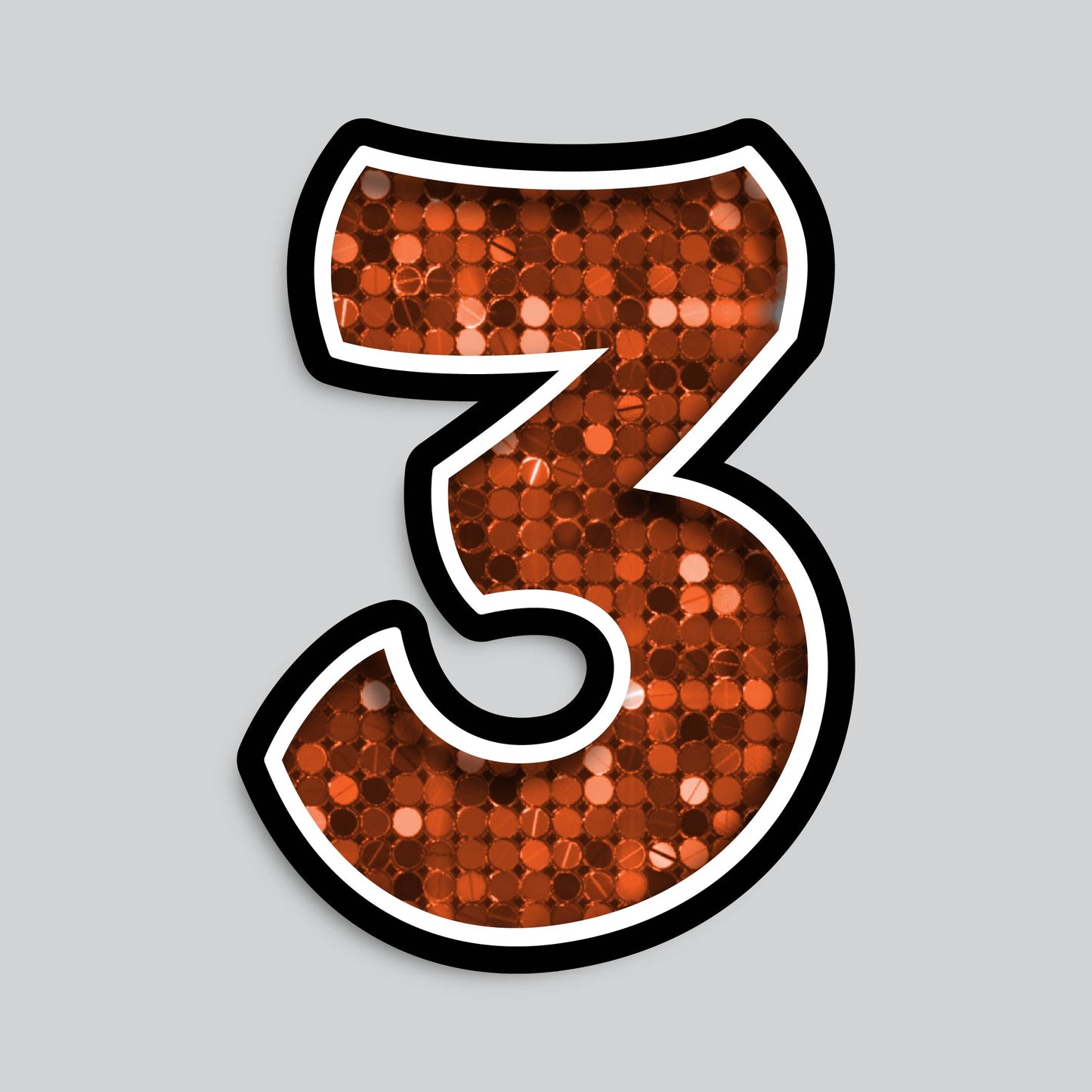 23.5" INDIVIDUAL BOUNCY ORANGE SEQUIN SHADOW NUMBERS