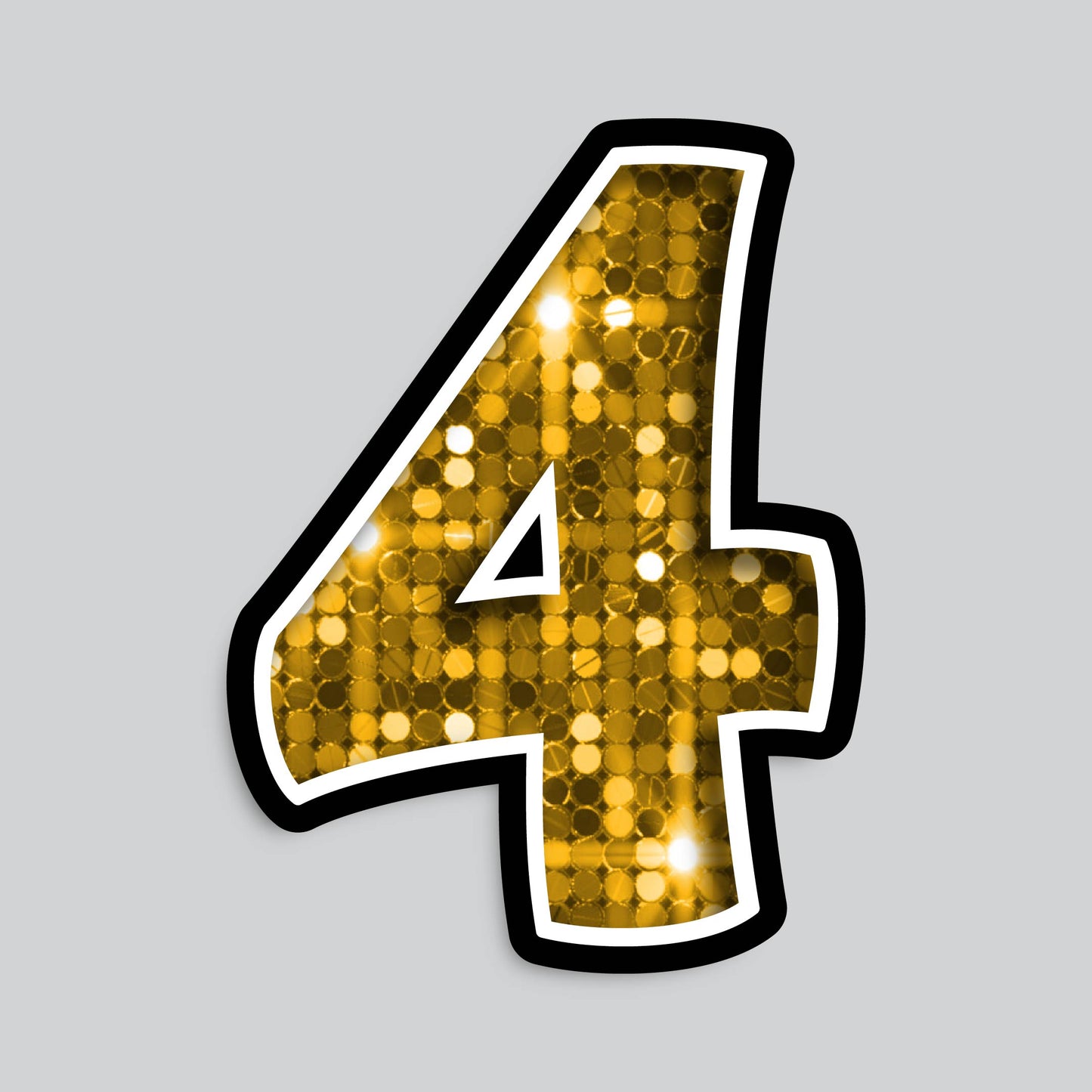 23.5" INDIVIDUAL BOUNCY GOLD SEQUIN SHADOW NUMBERS
