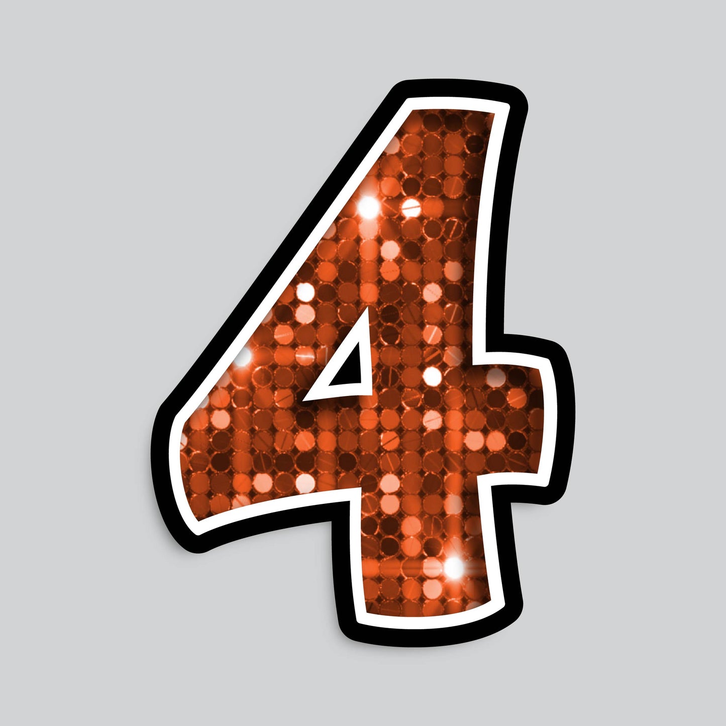 23.5" INDIVIDUAL BOUNCY ORANGE SEQUIN SHADOW NUMBERS