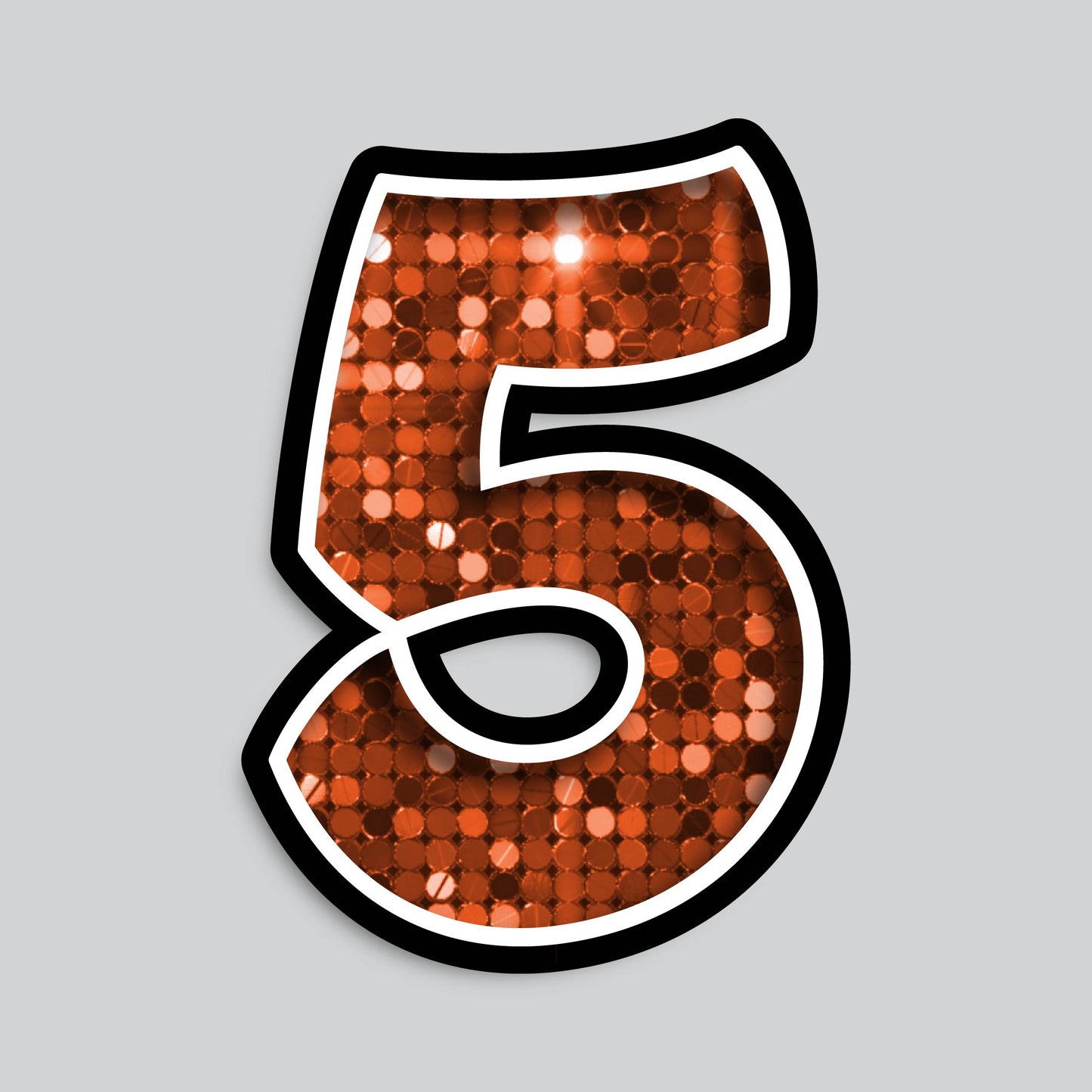 23.5" INDIVIDUAL BOUNCY ORANGE SEQUIN SHADOW NUMBERS