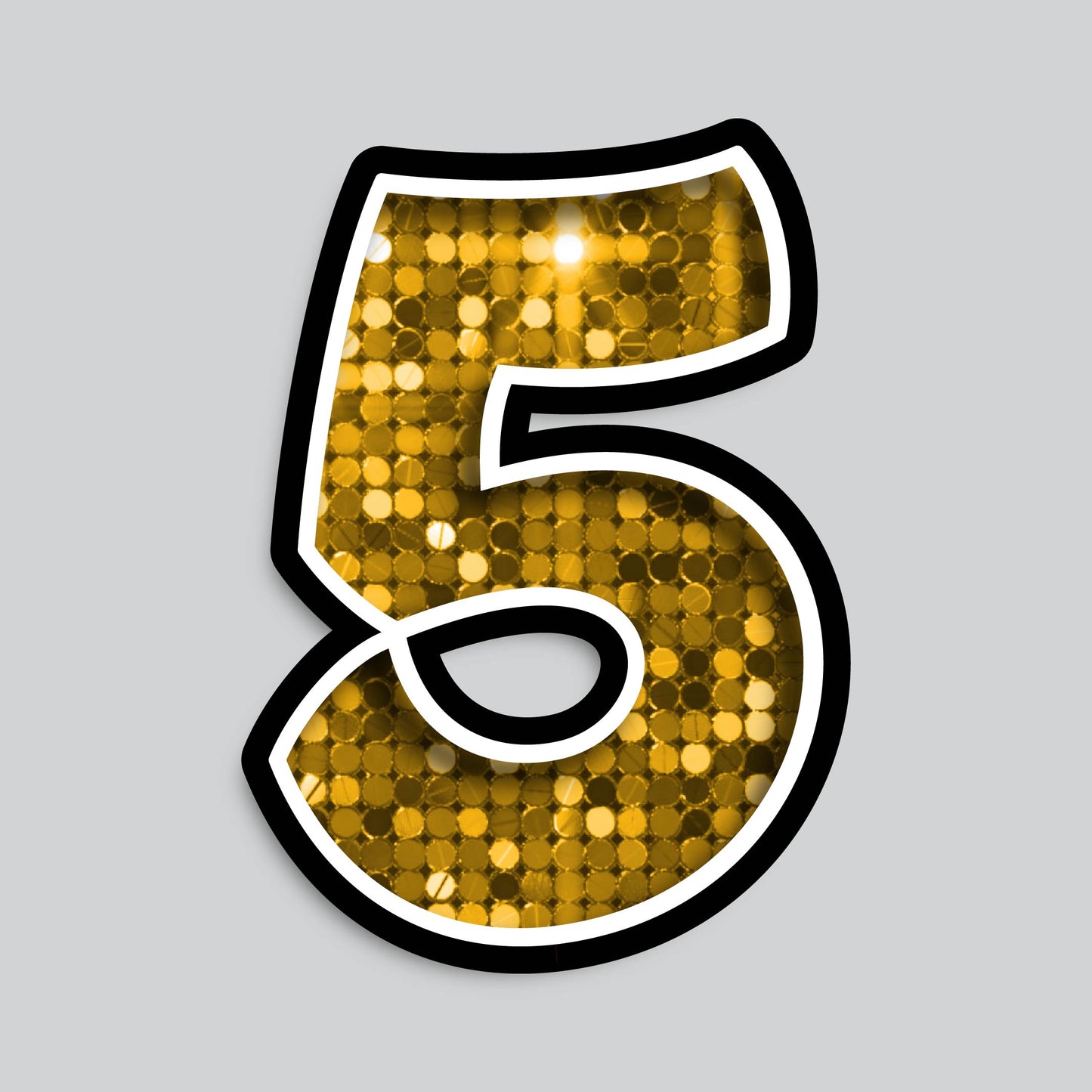 23.5" INDIVIDUAL BOUNCY GOLD SEQUIN SHADOW NUMBERS