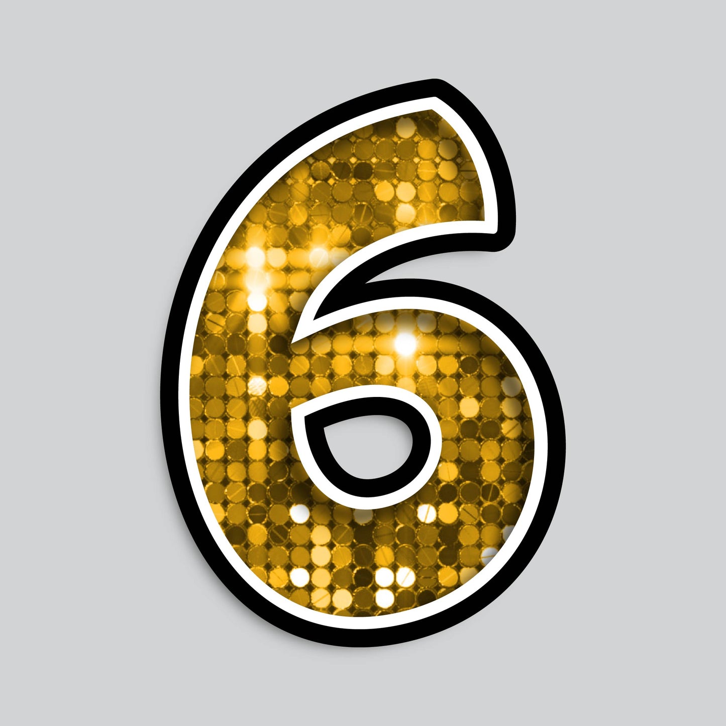 23.5" INDIVIDUAL BOUNCY GOLD SEQUIN SHADOW NUMBERS