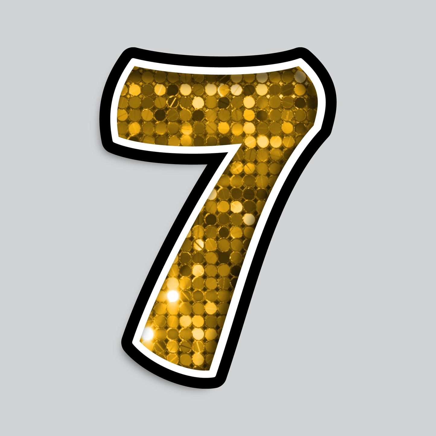 23.5" INDIVIDUAL BOUNCY GOLD SEQUIN SHADOW NUMBERS
