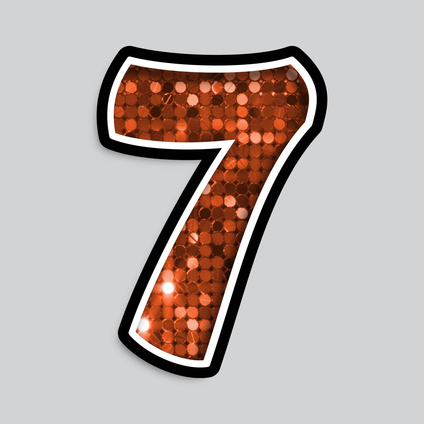 23.5" INDIVIDUAL BOUNCY ORANGE SEQUIN SHADOW NUMBERS