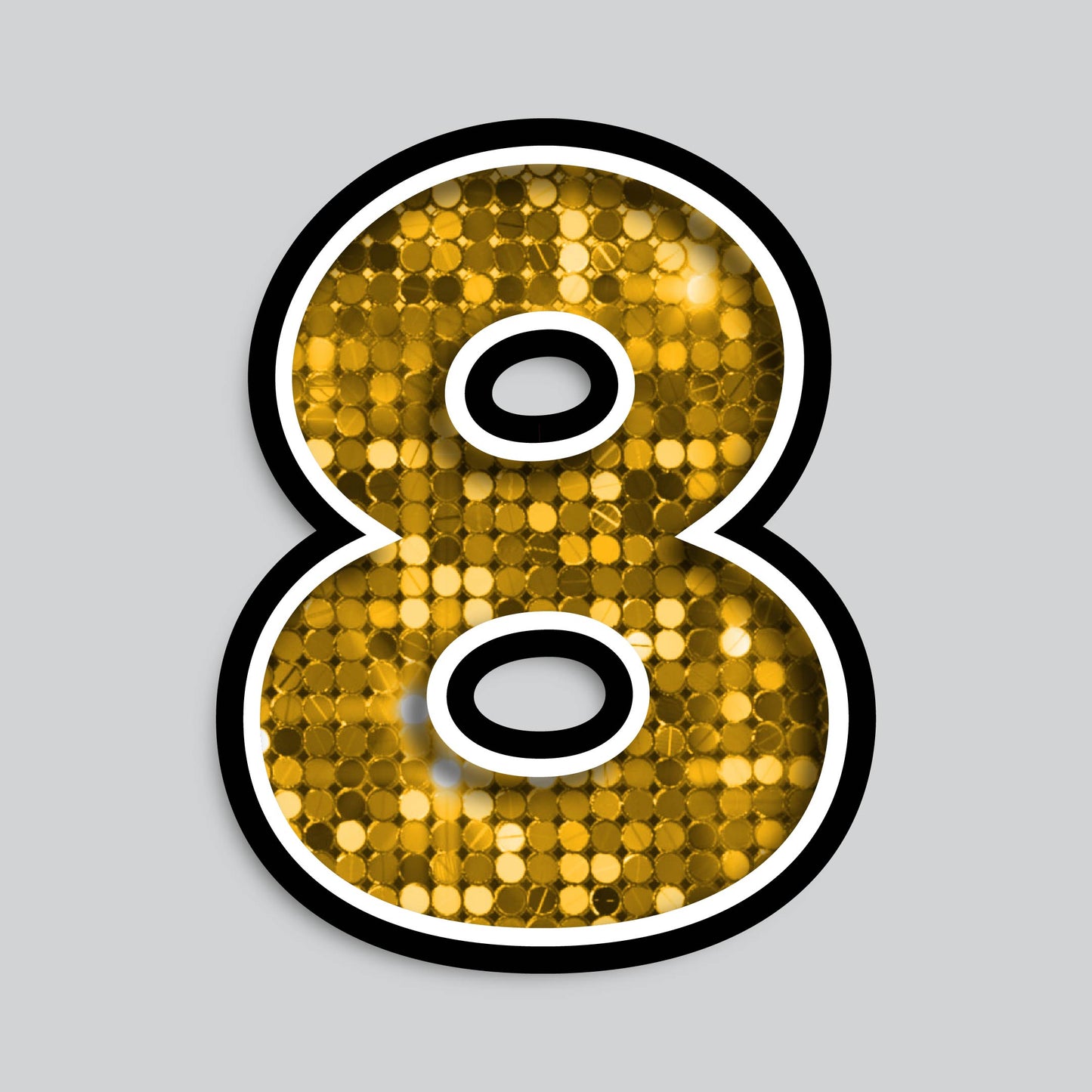23.5" INDIVIDUAL BOUNCY GOLD SEQUIN SHADOW NUMBERS