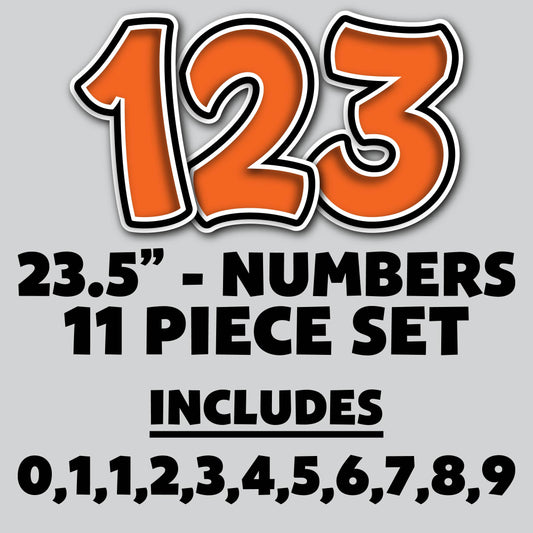 23.5” FULL SET BOUNCY ORANGE SHADOW NUMBERS - 11 PIECES
