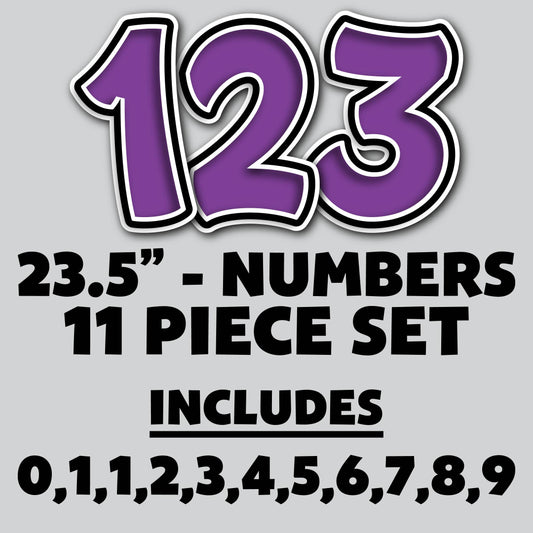 23.5” FULL SET BOUNCY PURPLE SHADOW NUMBERS - 11 PIECES