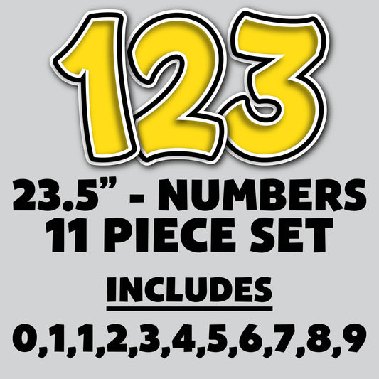 23.5” FULL SET BOUNCY YELLOW SHADOW NUMBERS - 11 PIECES