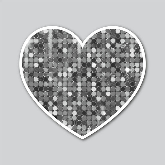 SINGLE HEART - SEQUIN SILVER