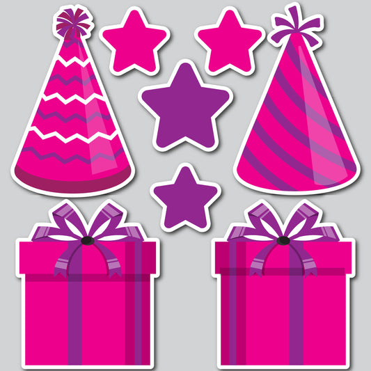 PRESENT AND HAT FILLERS - PINK/PURPLE