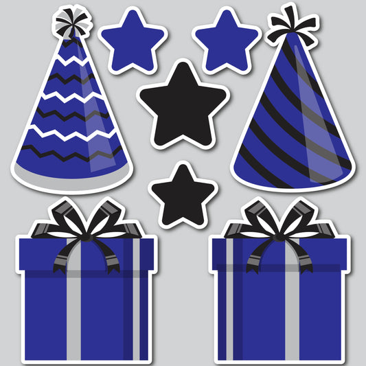 PRESENT AND HAT FILLERS - BLUE/BLACK/SILVER
