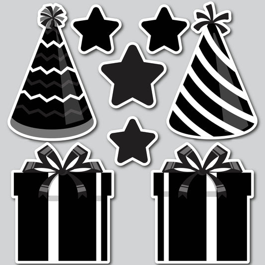 PRESENT AND HAT FILLERS - WHITE/BLACK/SILVER