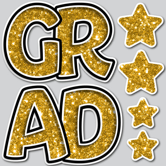 GRAD EZ SET - GOLD CHUNKY GLITTER