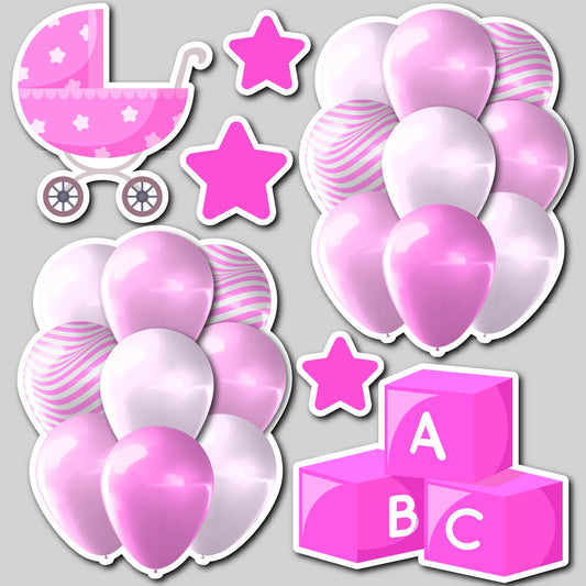 SW BABY GIRL BALLOON COMBO | Yard Card Set