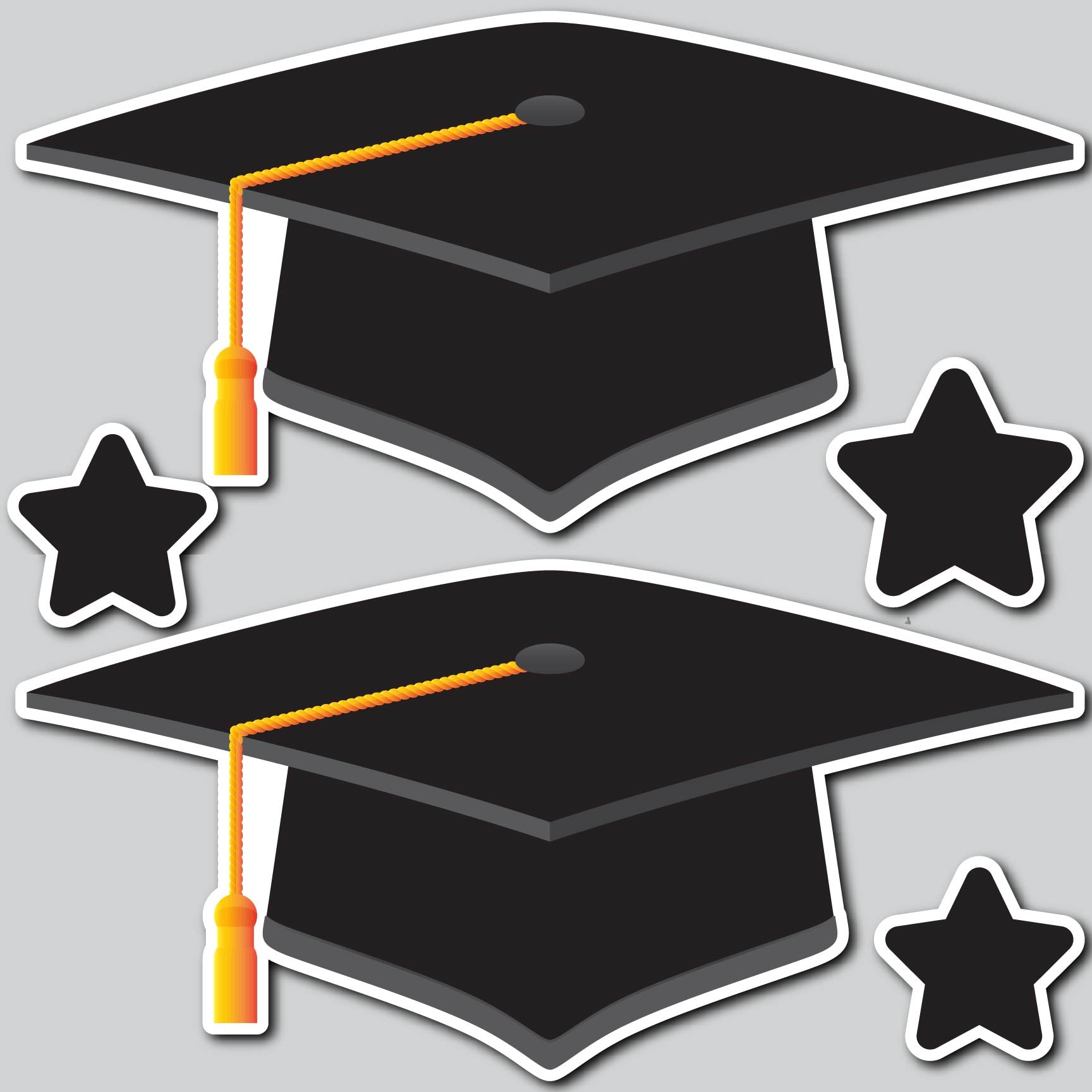 Solid Grad Cap LARGE GRAD CAPS - BLACK – Yard Card Shop