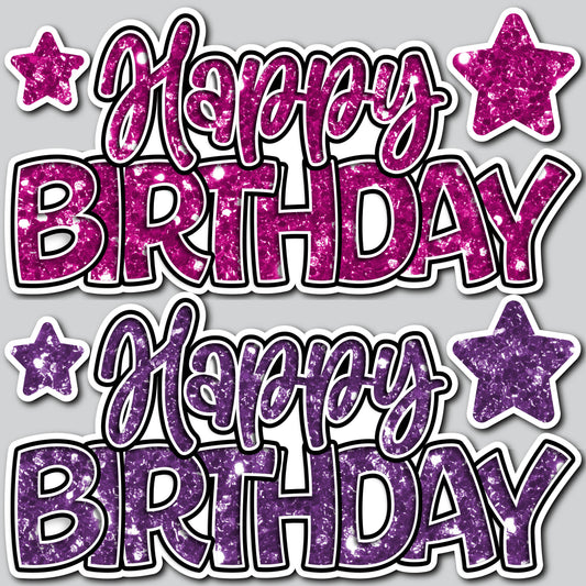 HBD SHOP PANELS - CHUNKY GLITTER PINK/PURPLE