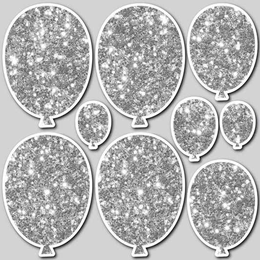 CLASSIC BALLOONS - CHUNKY GLITTER SILVER