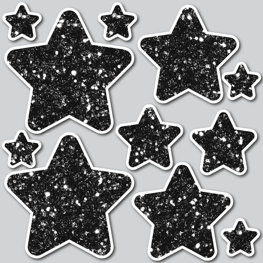 STARS - CHUNKY GLITTER BLACK