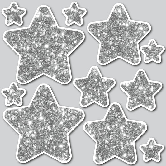 STARS - CHUNKY GLITTER SILVER
