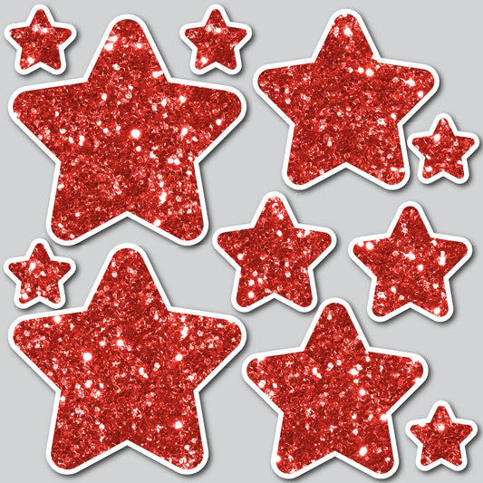 STARS - CHUNKY GLITTER RED