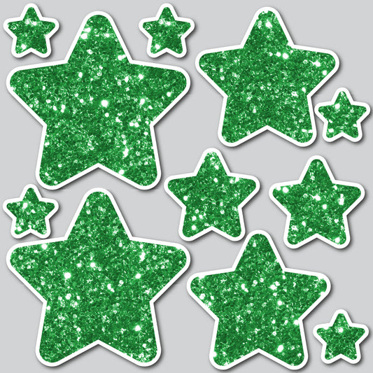 STARS - CHUNKY GLITTER GREEN