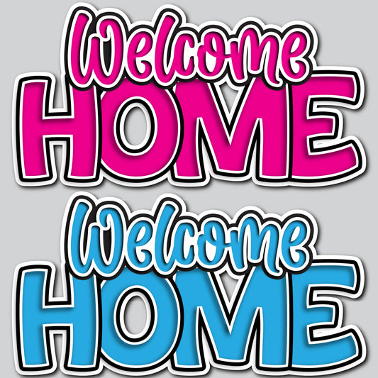 WELCOME HOME SHOP PANELS - SOLID LIGHT BLUE/PINK | Yard Card Set