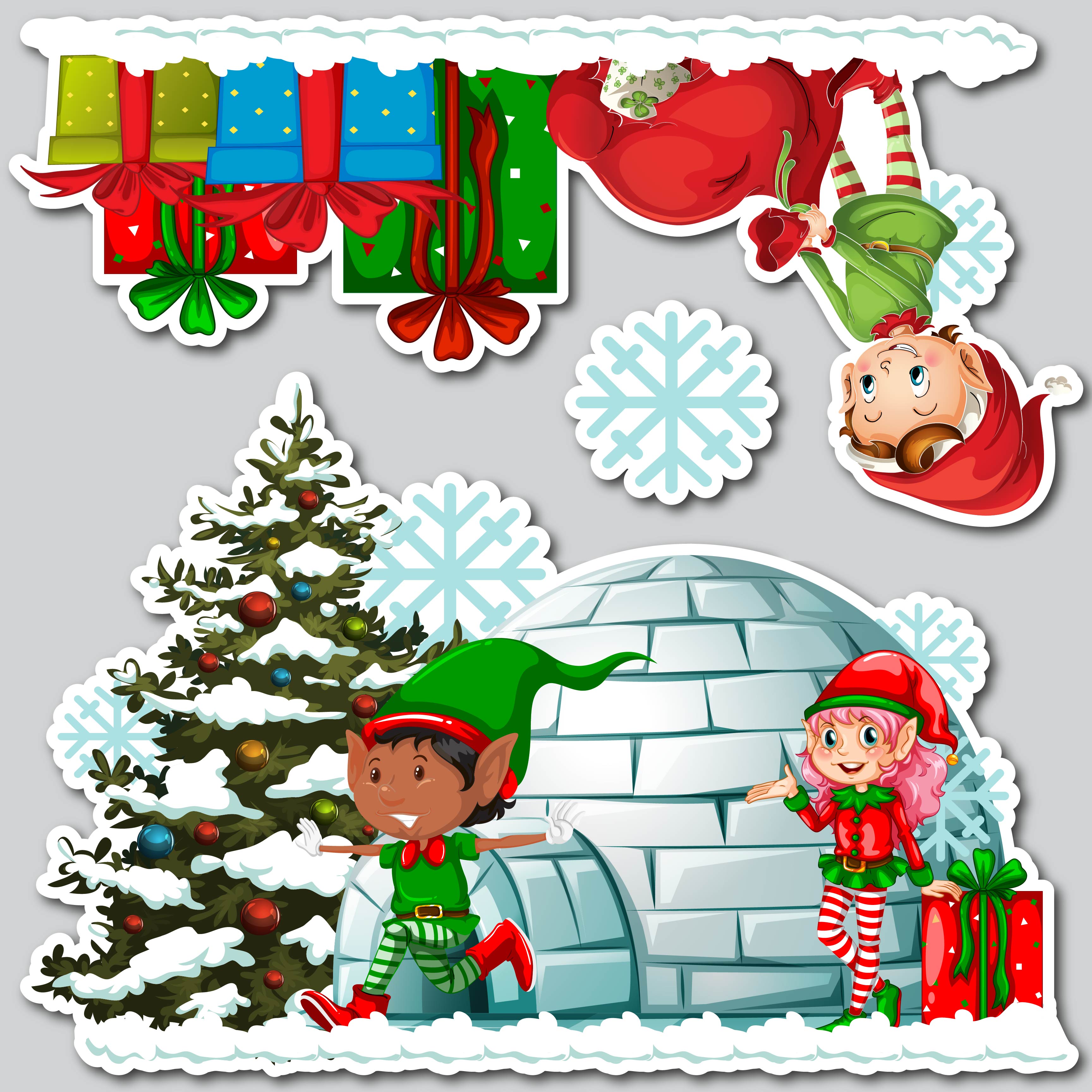 Elf Layout Design ELF'D SETUP PANELS -IGLOO AND PRESENTS ELF – Yard Card Shop