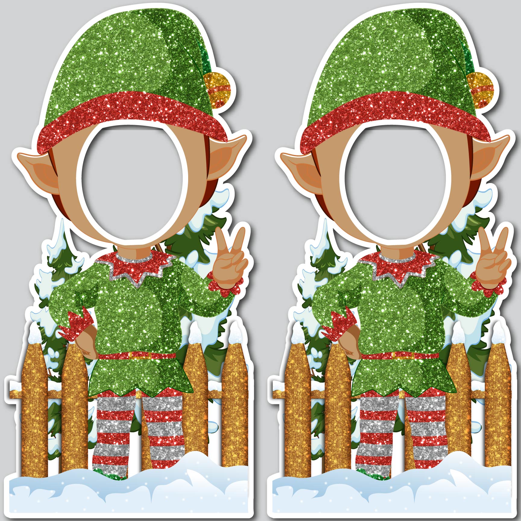 Elf Express Frame ELF SELFIE FRAMES - DARK SKIN TONE SPARKLE – Yard Card Shop