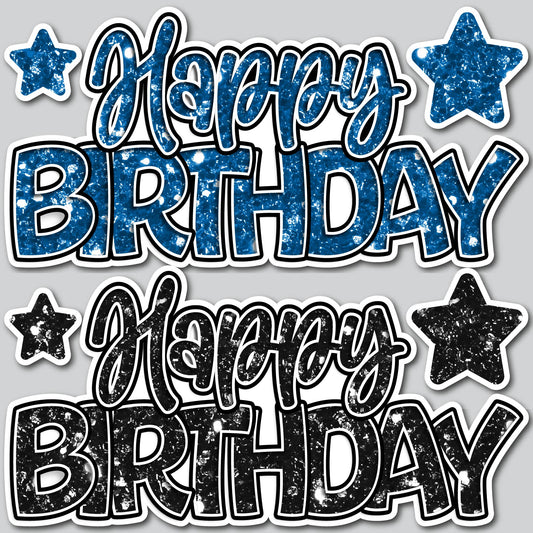 HBD SHOP PANELS - CHUNKY GLITTER BLACK/BLUE