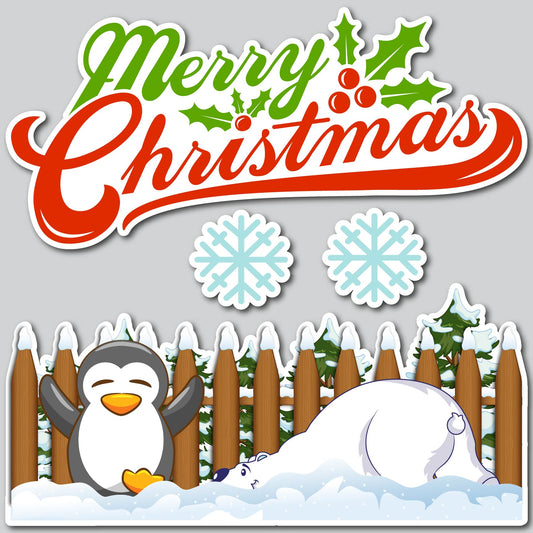 MERRY CHRISTMAS / POLAR BEAR PANEL | Yard Card Set