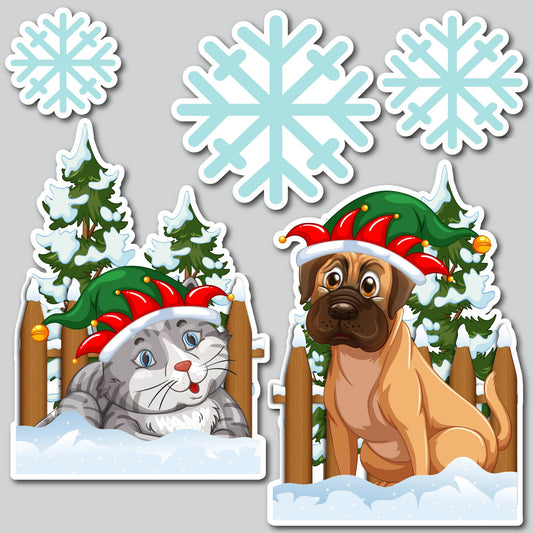 ANIMALS CHRISTMAS/HOLIDAY PANELS | Yard Card Set