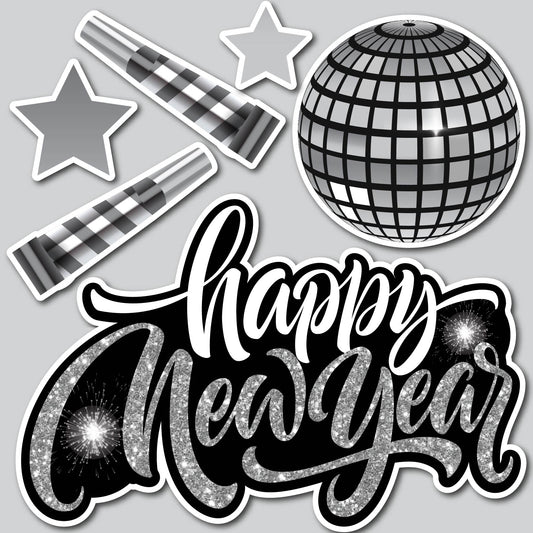 HAPPY NEW YEARS SET - SILVER