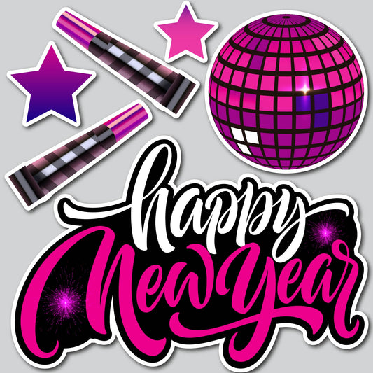 HAPPY NEW YEARS SET - HOT PINK