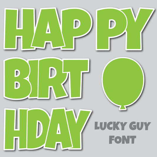 HAPPY BIRTHDAY EZ SET - LUCKY GUY - SOLID LIME GREEN