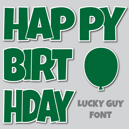 HAPPY BIRTHDAY EZ SET - LUCKY GUY - SOLID DARK GREEN