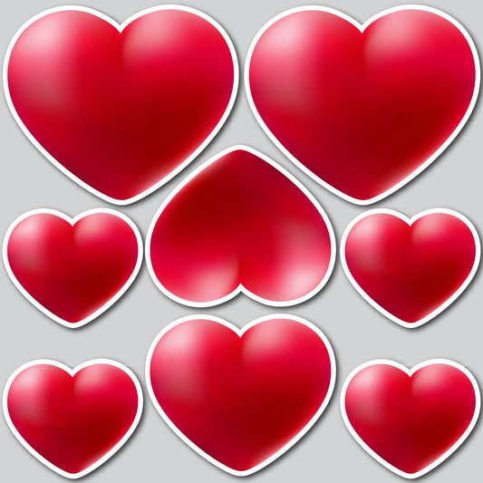 WEDDING LOVE HEARTS - RED | Yard Card Set