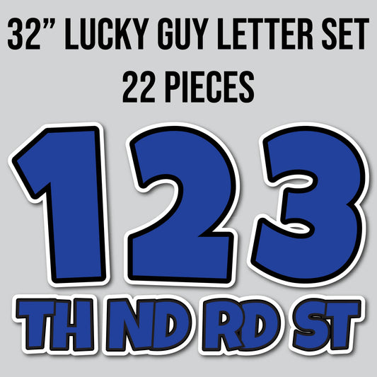 32" JUMBO LUCKY GUY NUMBERS - SOLID BLUE | Yard Card Set