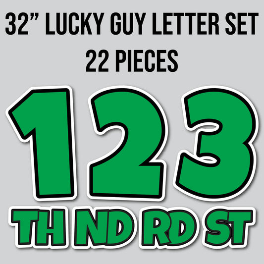32" JUMBO LUCKY GUY NUMBERS - SOLID GREEN | Yard Card Set