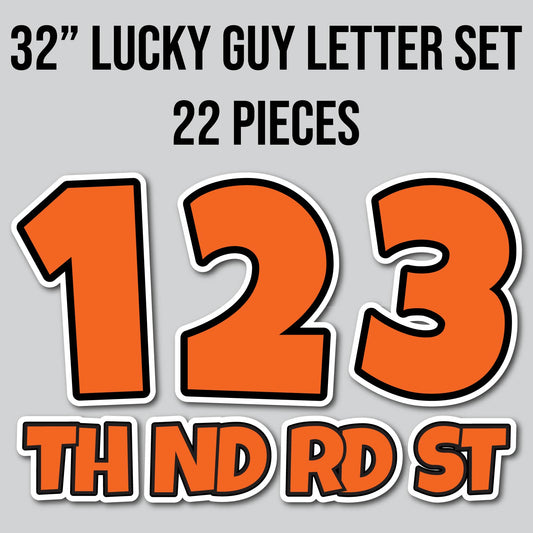 32" JUMBO LUCKY GUY NUMBERS - SOLID ORANGE | Yard Card Set