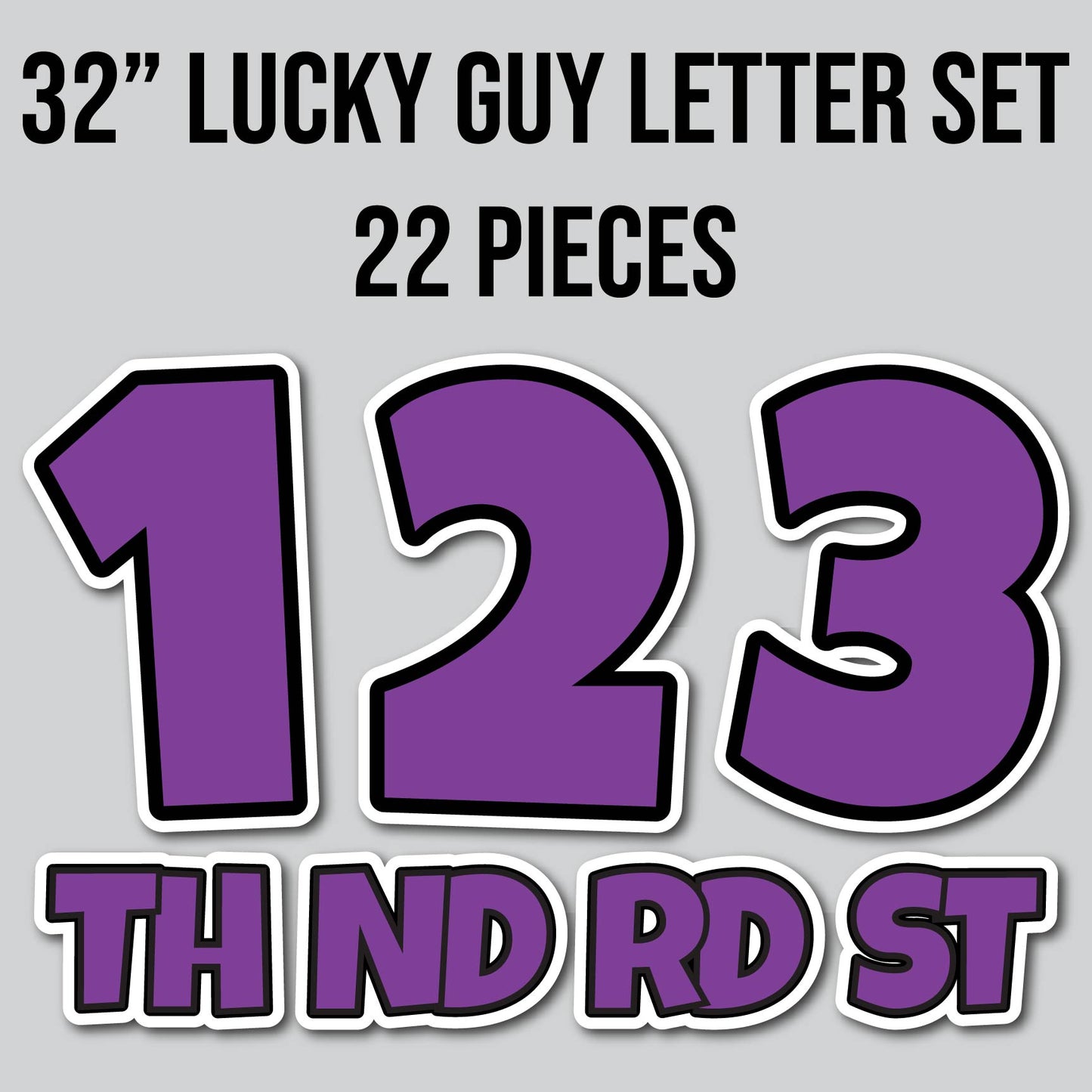 32" JUMBO LUCKY GUY NUMBERS - SOLID PURPLE | Yard Card Set