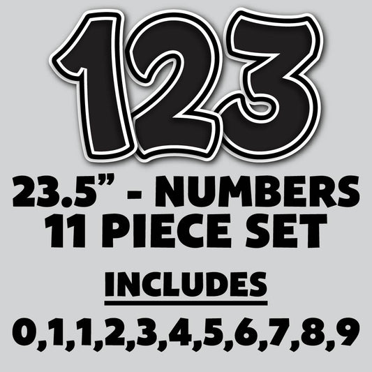 23.5” FULL SET BOUNCY BLACK SHADOW NUMBERS - 11 PIECES