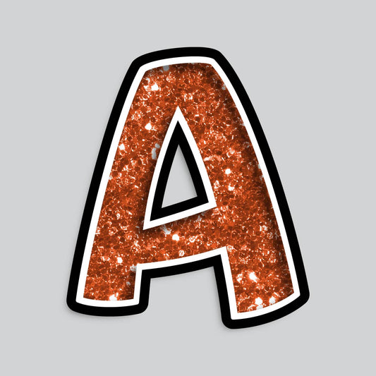 23.5” INDIVIDUAL BOUNCY ORANGE CHUNKY GLITTER SHADOW LETTERS