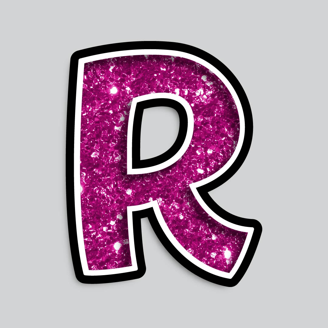 Pink Letter R Printable The Letter R In Pink Glitter
