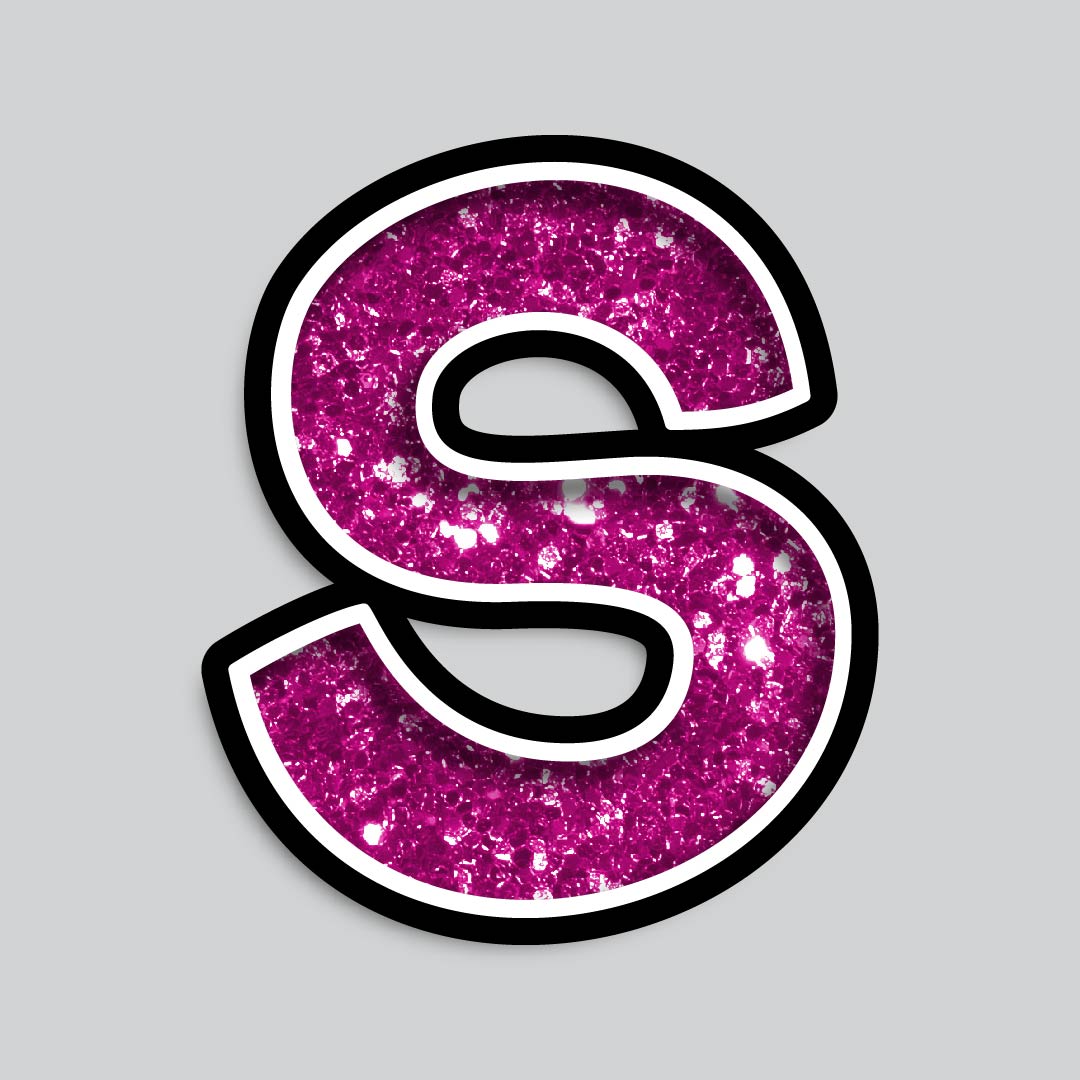 23 5 INDIVIDUAL BOUNCY PINK CHUNKY GLITTER SHADOW LETTERS Yard Card Shop 23-5-individual-bouncy-pink-chunky-glitter-shadow-letters-yard-card-shop