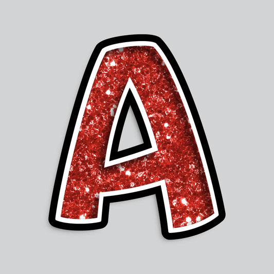 23.5” INDIVIDUAL BOUNCY RED CHUNKY GLITTER SHADOW LETTERS