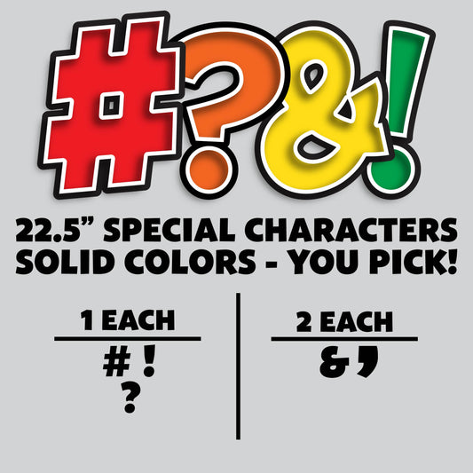23.5” BOUNCY FONT SPECIAL CHARACTERS - 7 PIECES