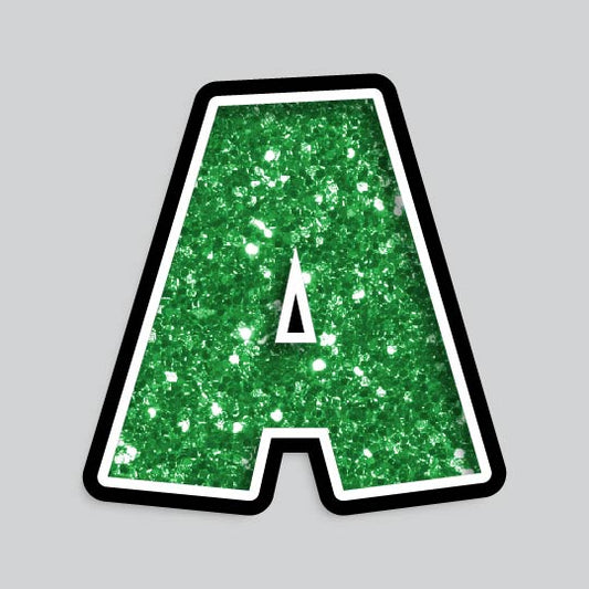 23.5” INDIVIDUAL LUCKY GUY GREEN CHUNKY GLITTER LETTERS