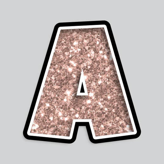 23.5” INDIVIDUAL LUCKY GUY ROSE GOLD CHUNKY GLITTER LETTERS